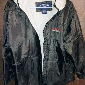 U.S. Polo Assn. Black Men's Jacket With Hoodie (L 14/16)